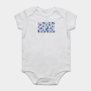 Diamond Hearts Pink Baby Bodysuit